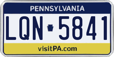 PA license plate LQN5841