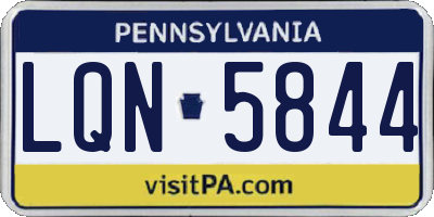 PA license plate LQN5844