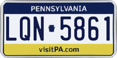 PA license plate LQN5861