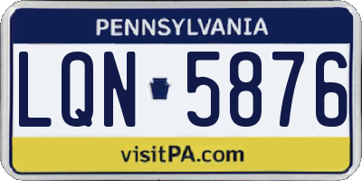 PA license plate LQN5876