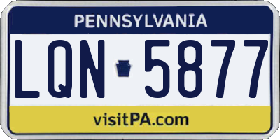 PA license plate LQN5877