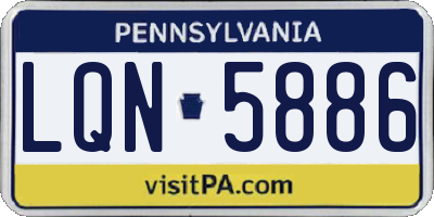 PA license plate LQN5886