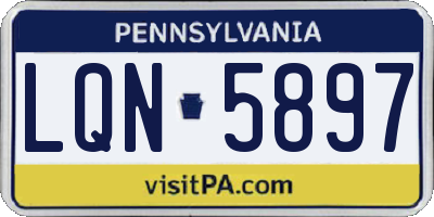 PA license plate LQN5897