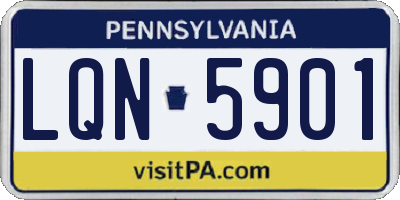 PA license plate LQN5901