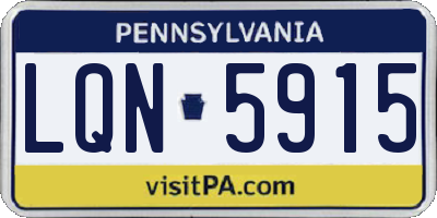 PA license plate LQN5915