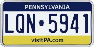 PA license plate LQN5941