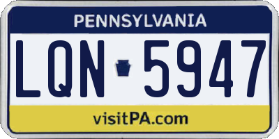 PA license plate LQN5947