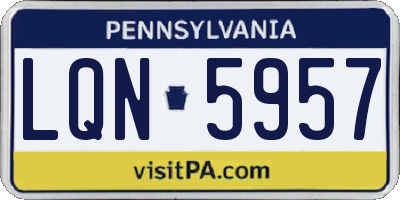 PA license plate LQN5957