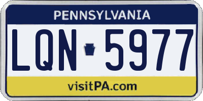 PA license plate LQN5977