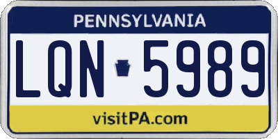 PA license plate LQN5989
