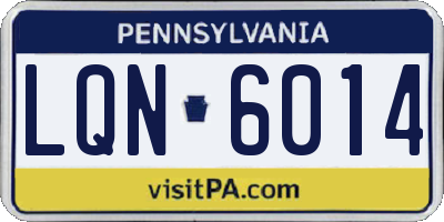 PA license plate LQN6014
