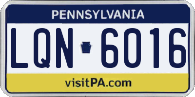 PA license plate LQN6016