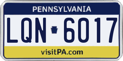 PA license plate LQN6017