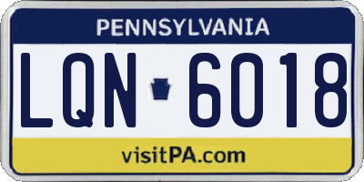PA license plate LQN6018