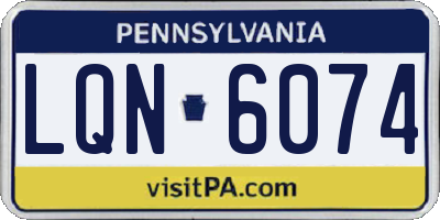 PA license plate LQN6074
