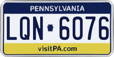 PA license plate LQN6076