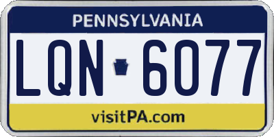 PA license plate LQN6077