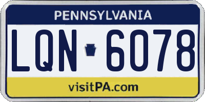 PA license plate LQN6078