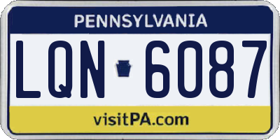 PA license plate LQN6087