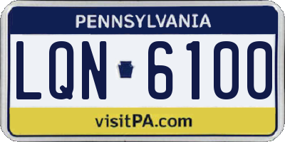 PA license plate LQN6100
