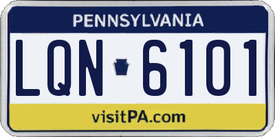 PA license plate LQN6101