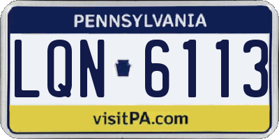 PA license plate LQN6113
