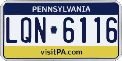 PA license plate LQN6116