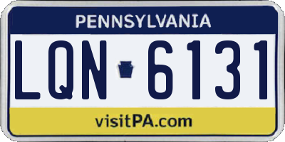 PA license plate LQN6131