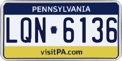 PA license plate LQN6136