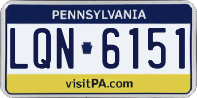 PA license plate LQN6151