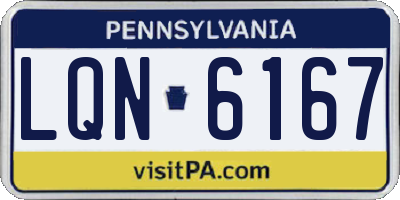 PA license plate LQN6167