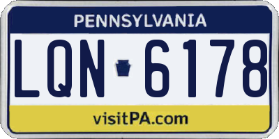 PA license plate LQN6178
