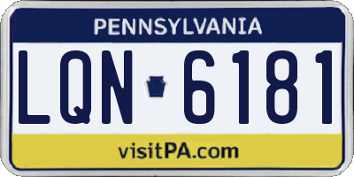 PA license plate LQN6181