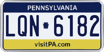 PA license plate LQN6182