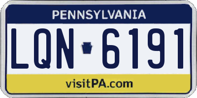 PA license plate LQN6191