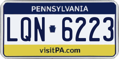PA license plate LQN6223