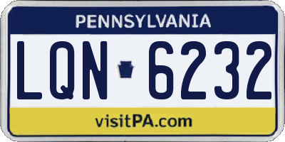 PA license plate LQN6232