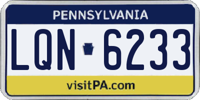 PA license plate LQN6233