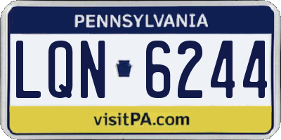 PA license plate LQN6244