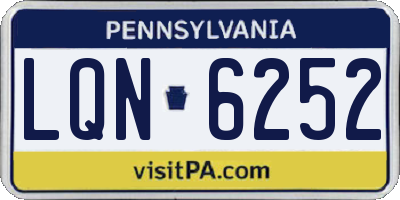 PA license plate LQN6252