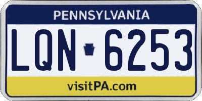 PA license plate LQN6253