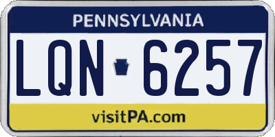 PA license plate LQN6257