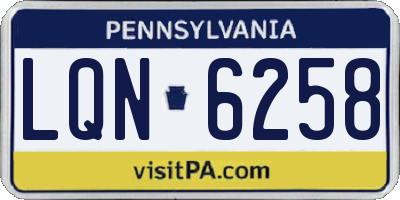 PA license plate LQN6258