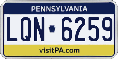 PA license plate LQN6259