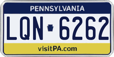 PA license plate LQN6262