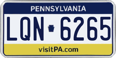 PA license plate LQN6265