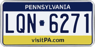 PA license plate LQN6271
