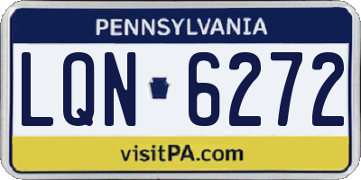 PA license plate LQN6272