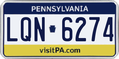 PA license plate LQN6274