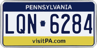 PA license plate LQN6284